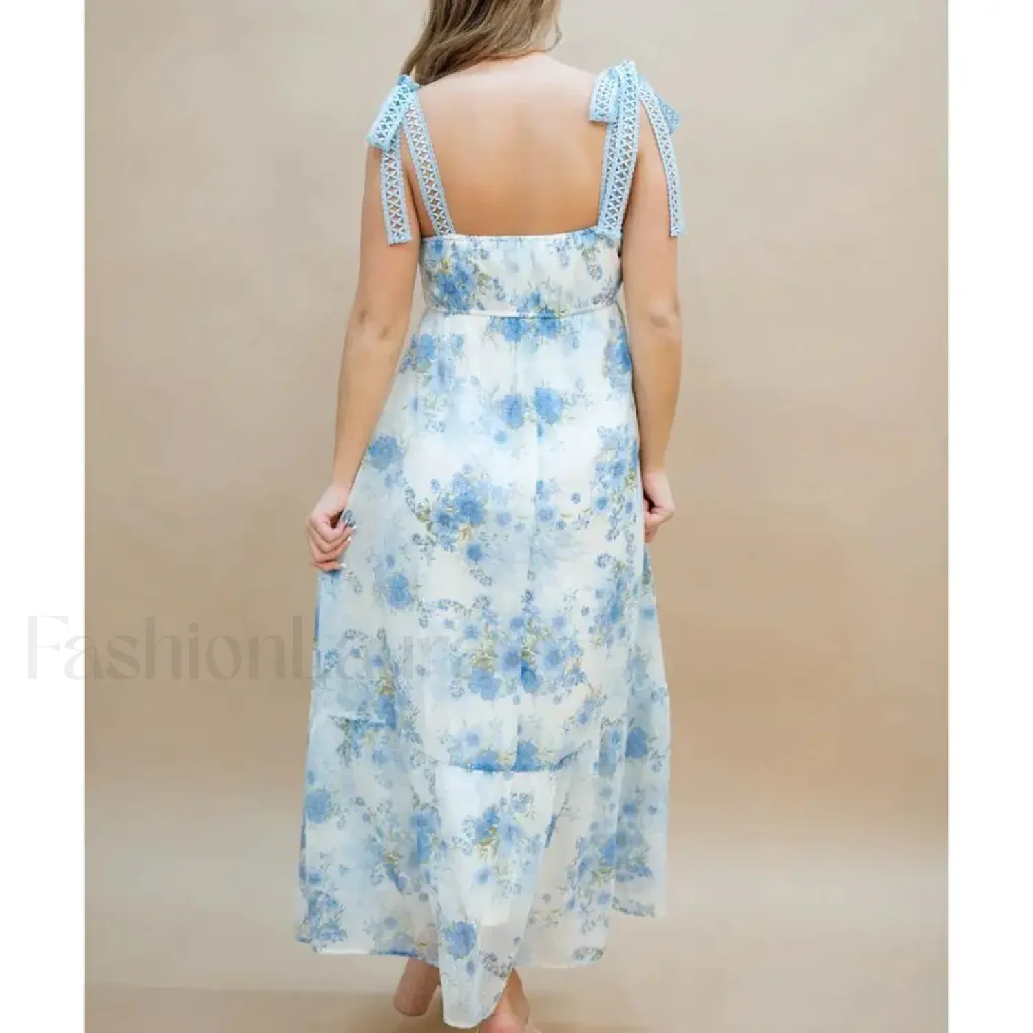 Hollow-Out Square-Neck Midi Dress - Image 9