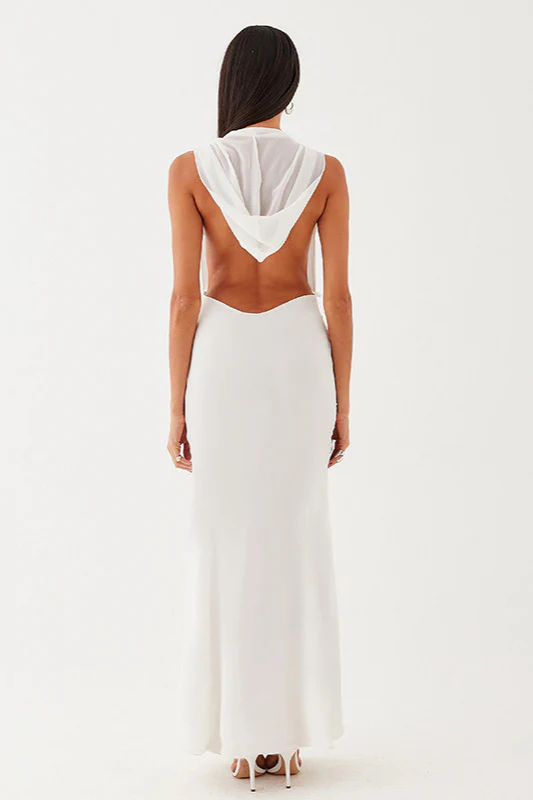Hooded Deep V Backless Bodycon Dress - Image 7