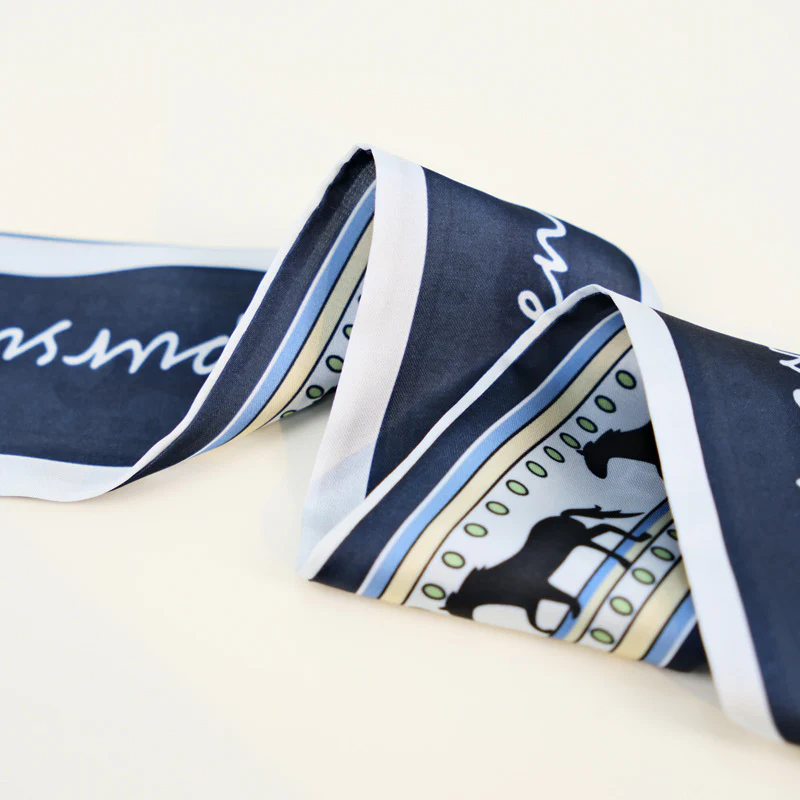 Horse Print Skinny Long Ribbon Scarf - Image 5