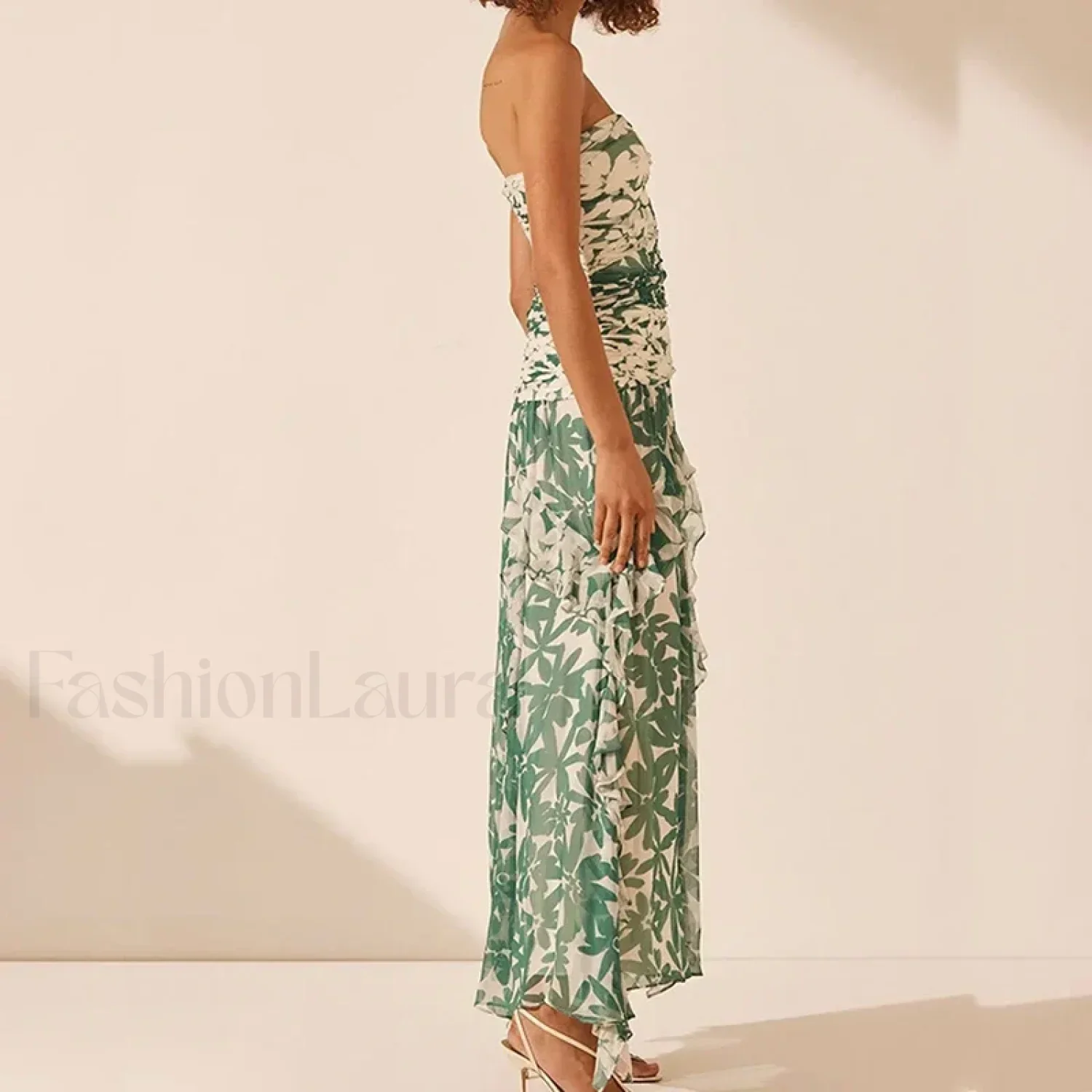Irregular Print Chiffon Midi Dress - Image 10