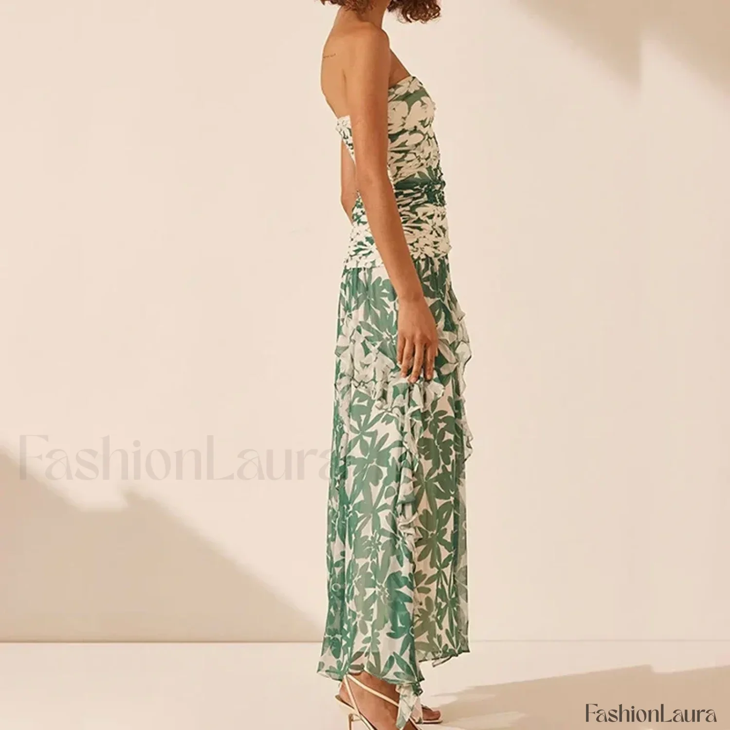 Irregular Print Chiffon Midi Dress - Image 13