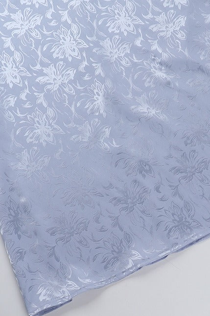 Jacquard Spaghetti Strap Backless Tie Waist Prom Dress - Image 6