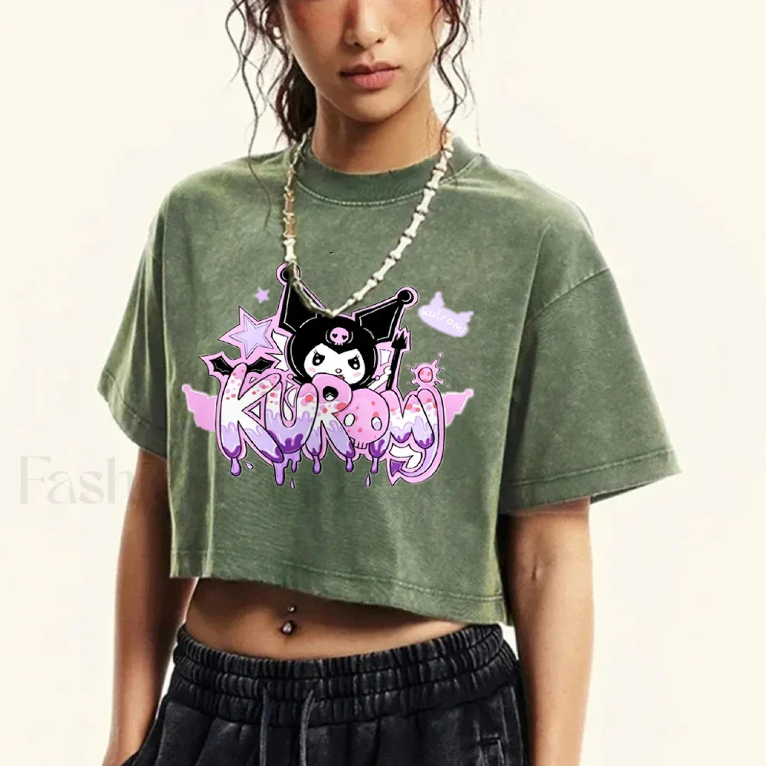 Japanese Kuromi Retro Cotton Casual T-Shirt - Image 3