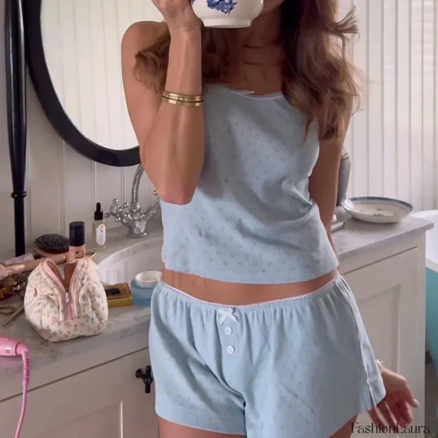 Kawaii Bow Cami Shorts Two Piece Set - Image 35