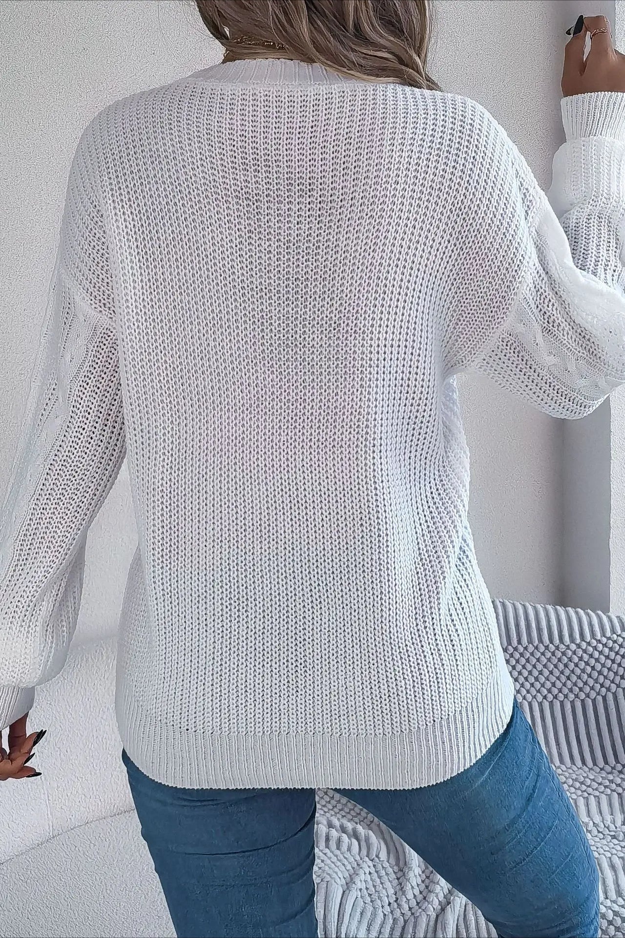 Knitted Long Sleeve Loose Single Breasted Cardigan - Image 25