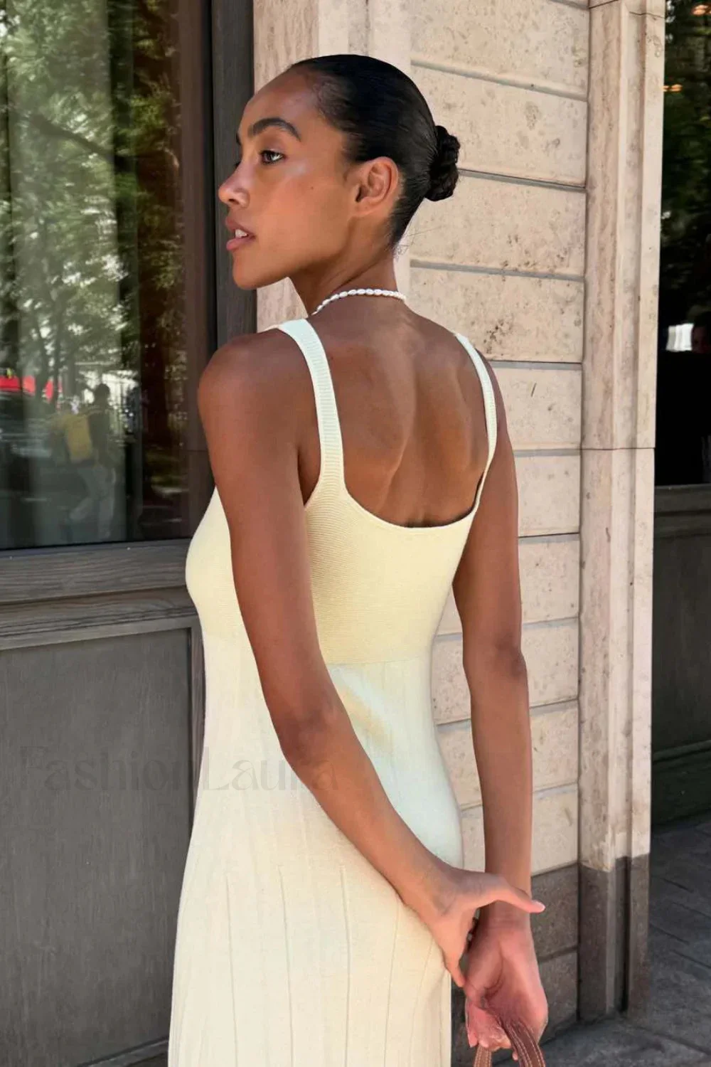 Knitted Sleeveless Halter Strappy Maxi Dress - Image 6
