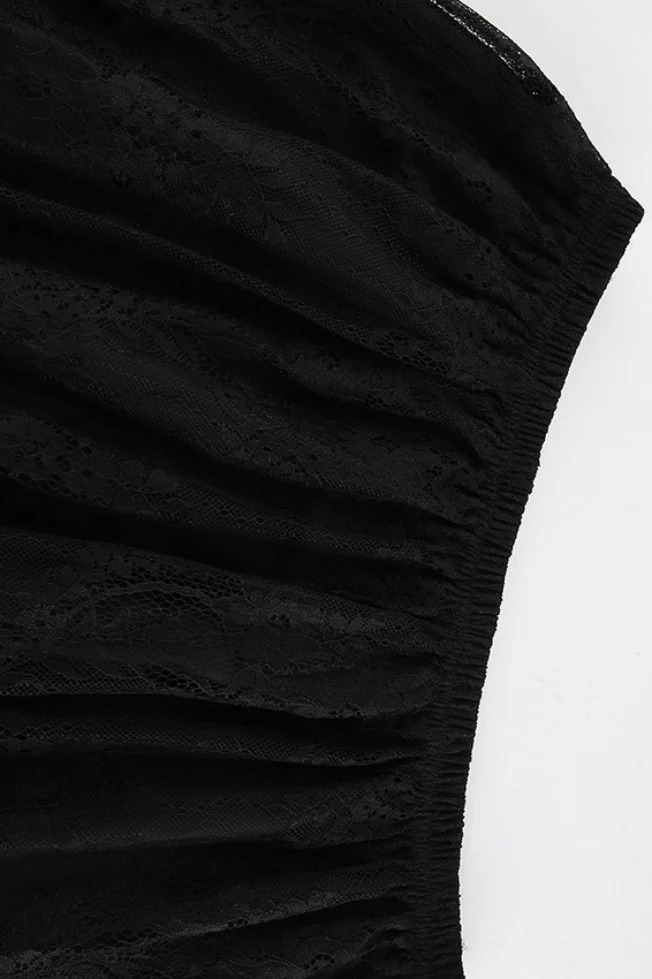 Lace Applique Sheer Tiered Maxi Skirt Set - Image 11