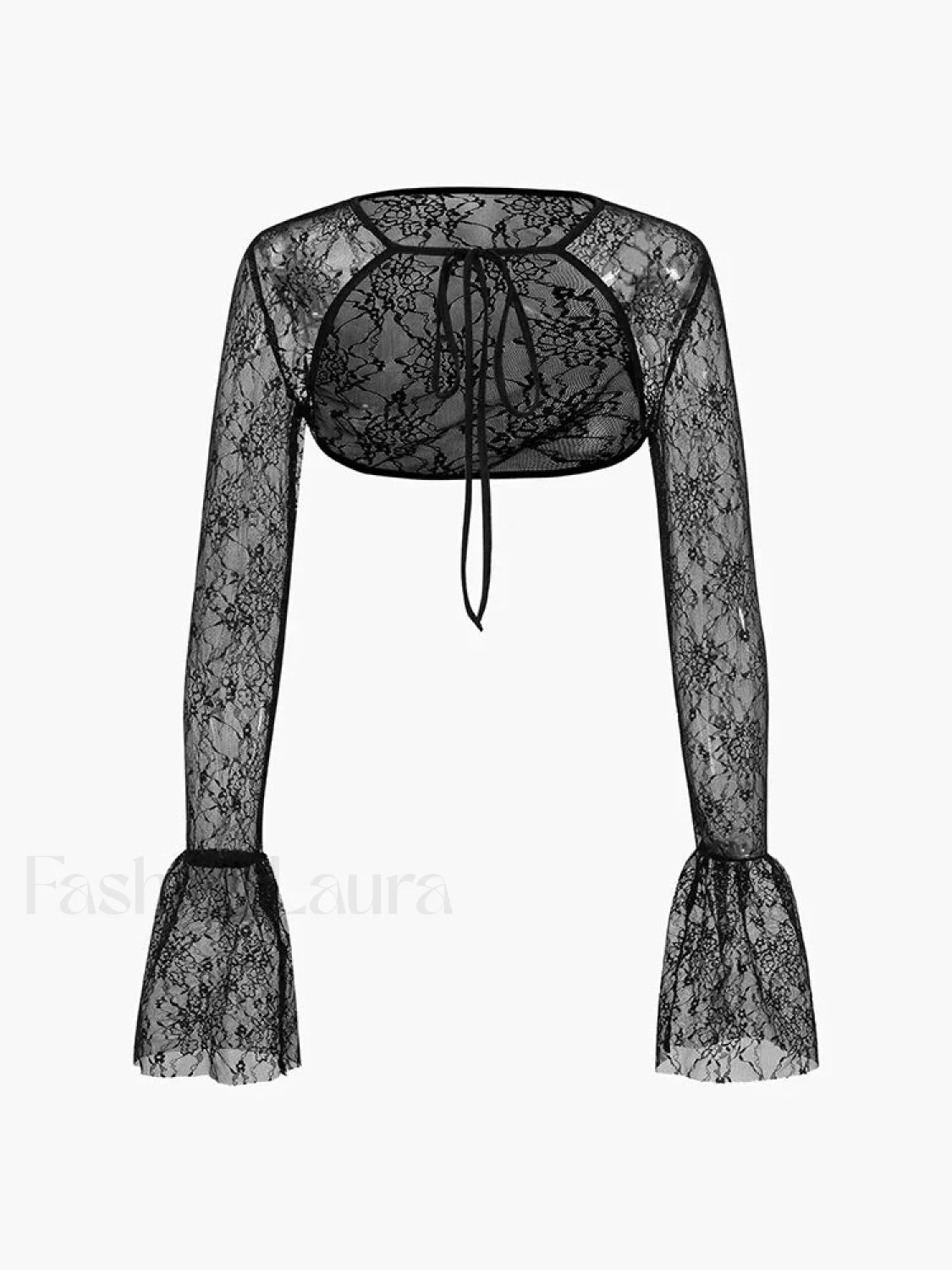 Lace Bandage See-Through Mini Dress - Image 5