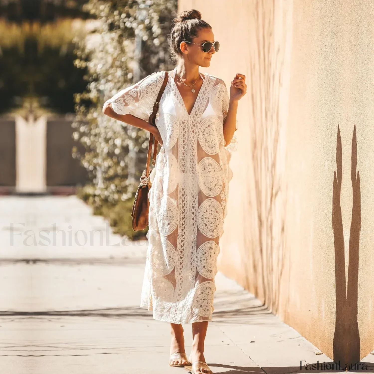 Lace Kaftan Pareo Beach Cover Up - Image 8