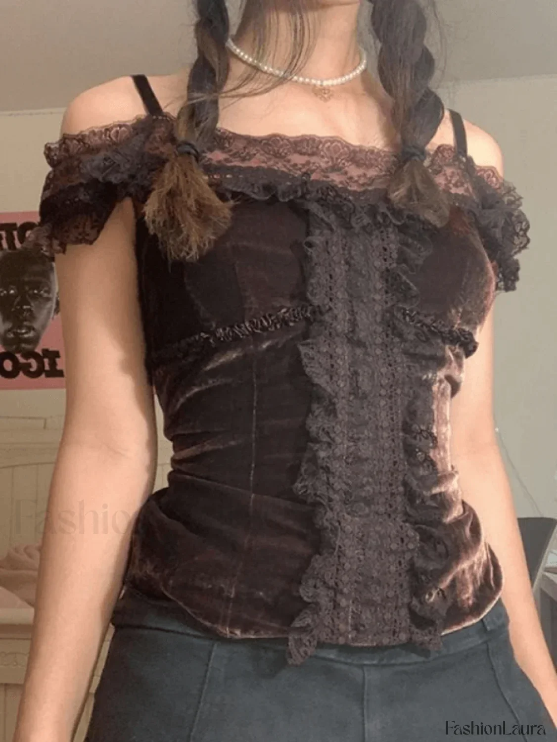 Lace Paneled Bardot Blouse - Image 13