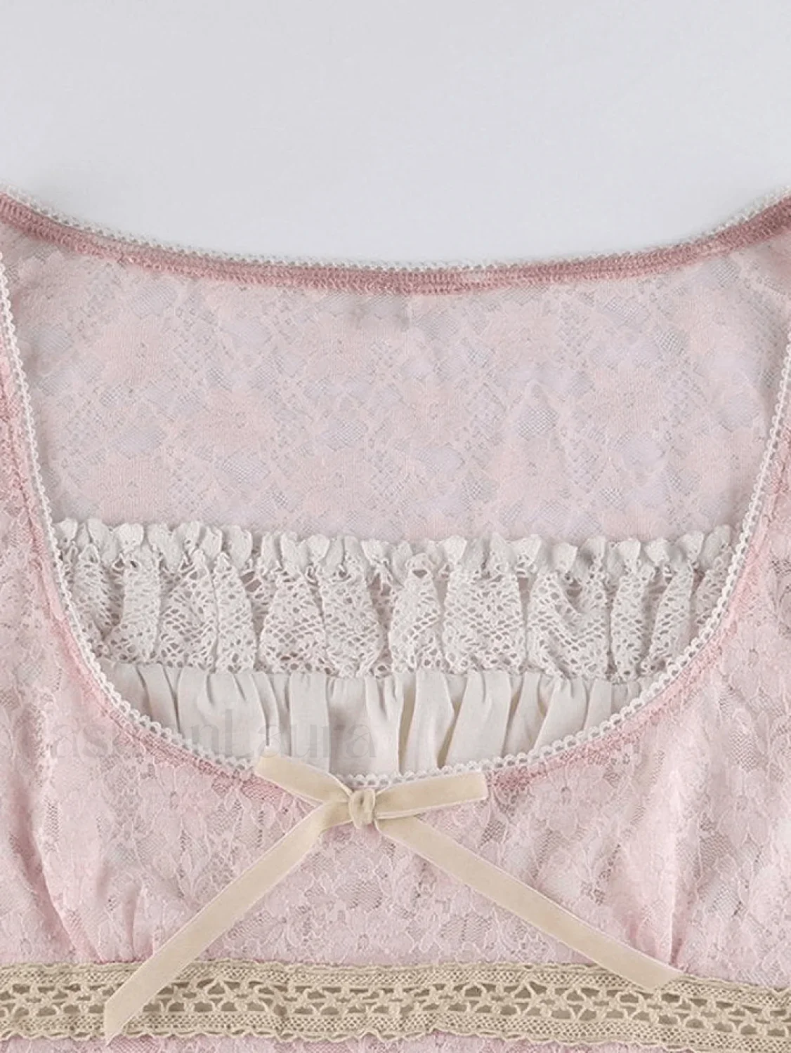 Lace Patchwork Crop Blouse - Image 17