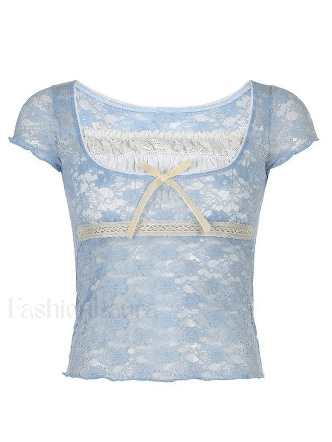 Lace Patchwork Crop Blouse - Image 26