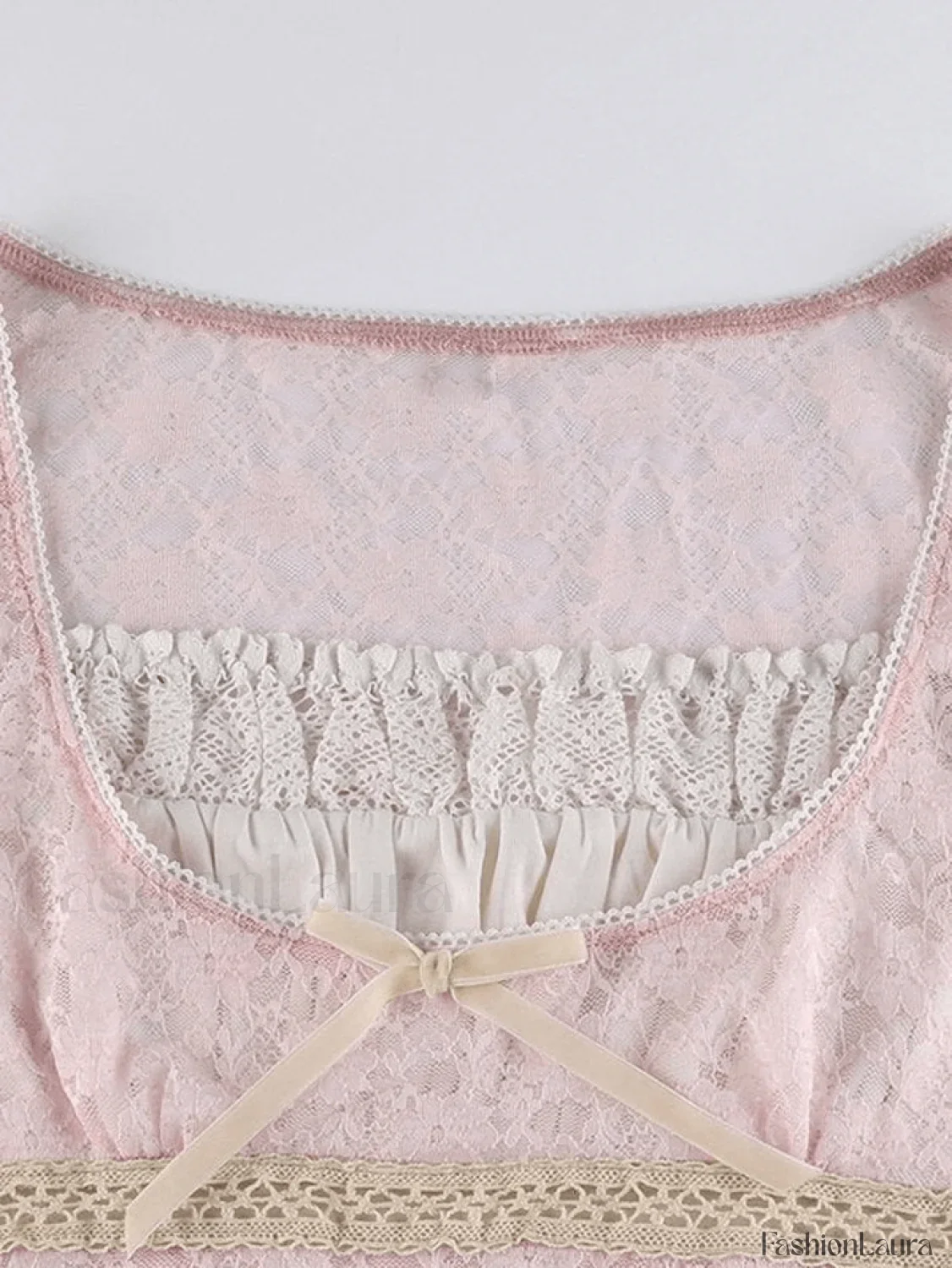 Lace Patchwork Crop Blouse - Image 35