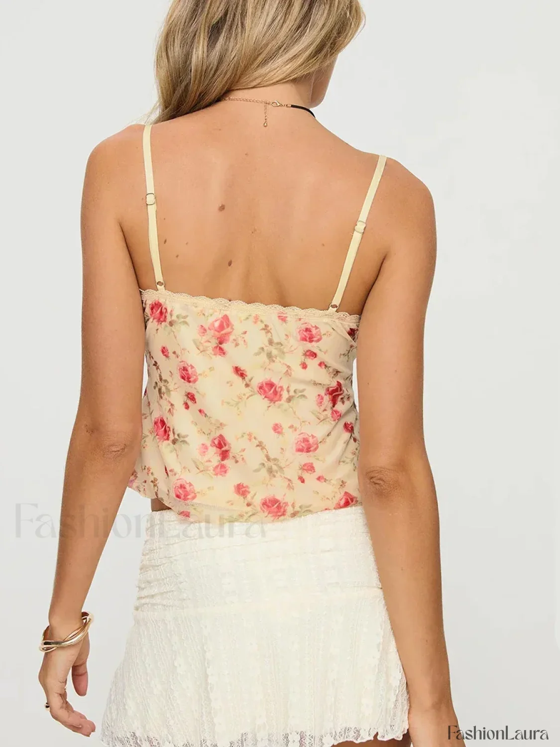 Lace Patchwork Mesh Crop Top - Image 16