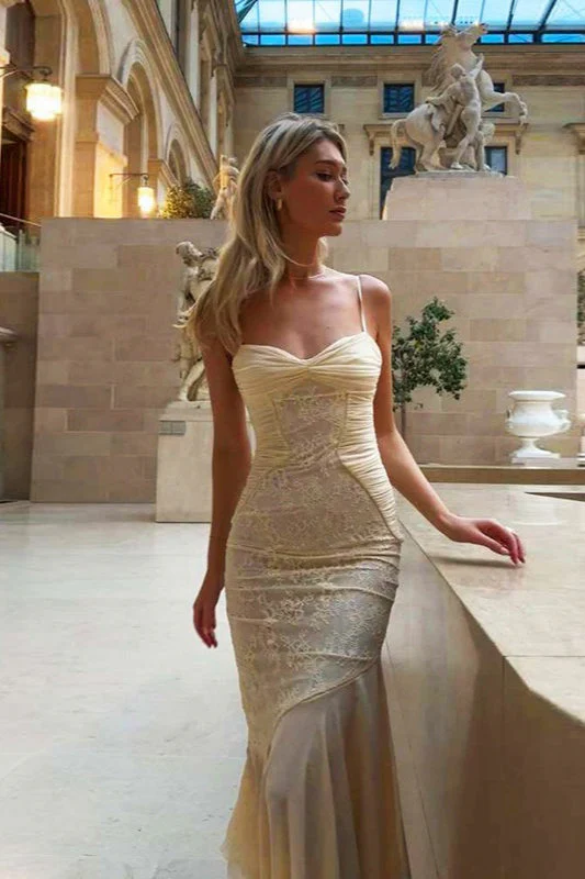 Lace Ruffle Slip Maxi Formal Dress - Image 5