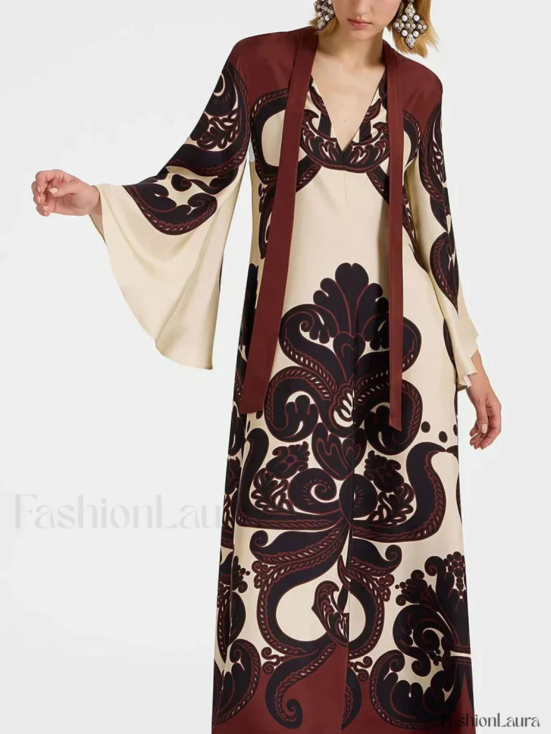 Lace Single-Breasted Boho Dress - Image 8