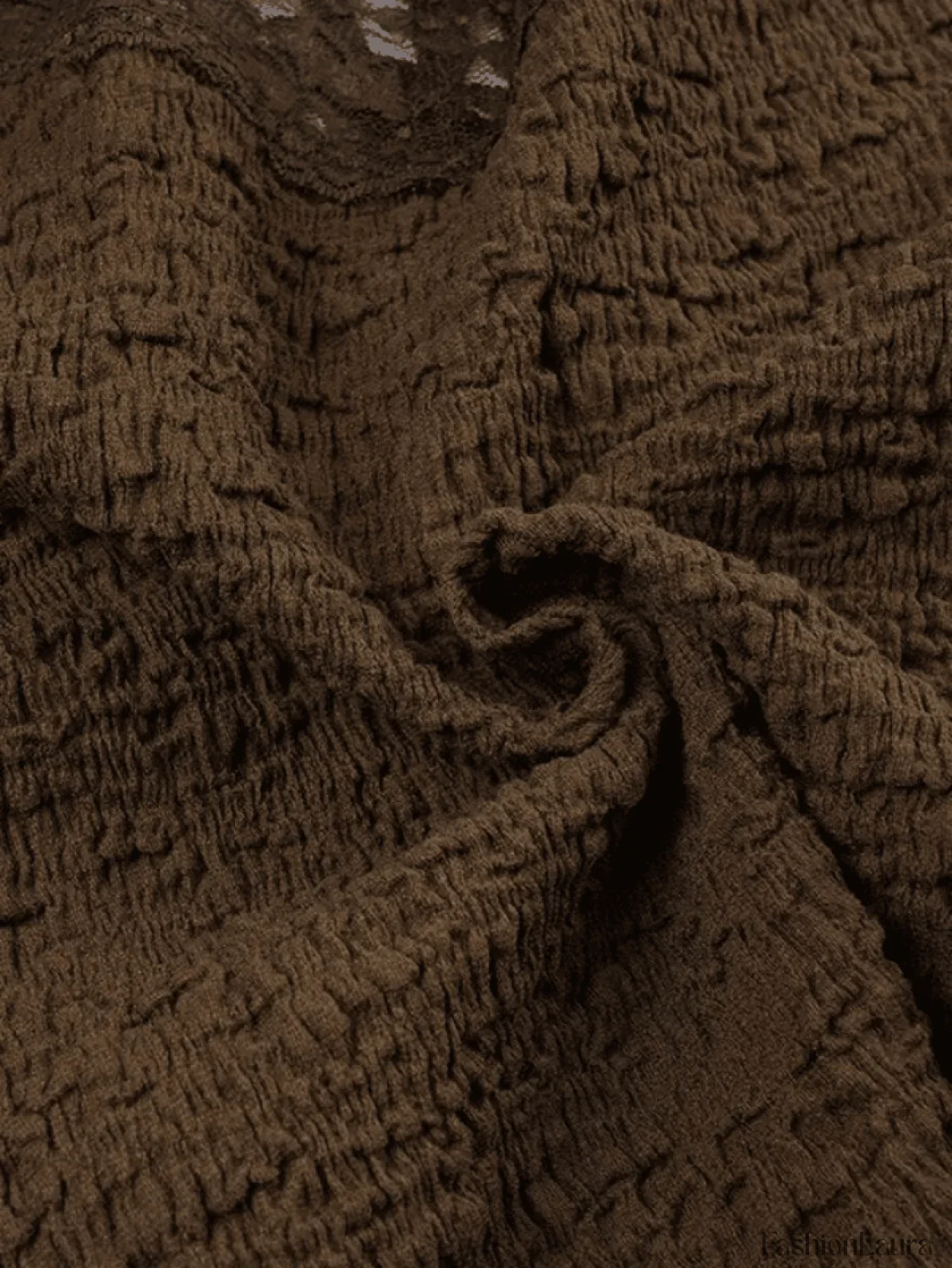 Lace Trim Crinkle Cropped Blouse - Image 11