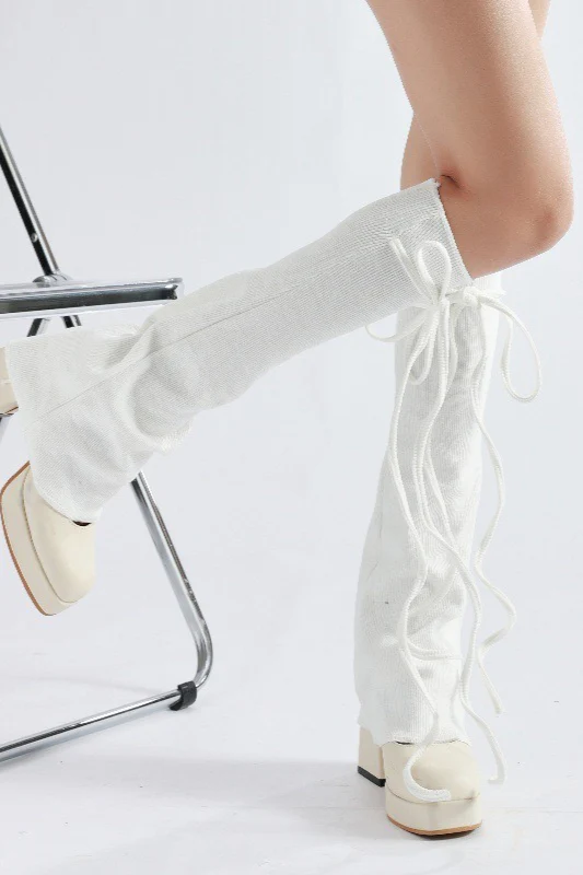 Lace Trim Slouchy Flared Leg Warmers - Image 5