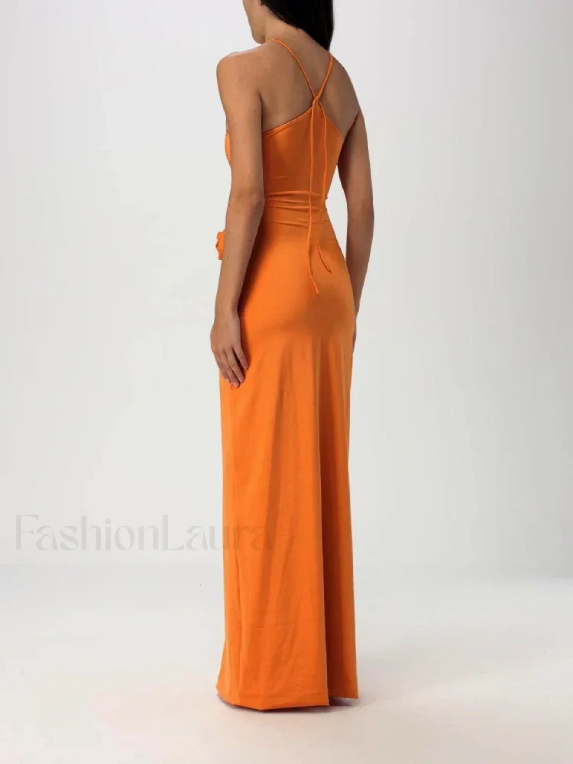 Lace-up 3D Appliques Maxi Dress - Image 4