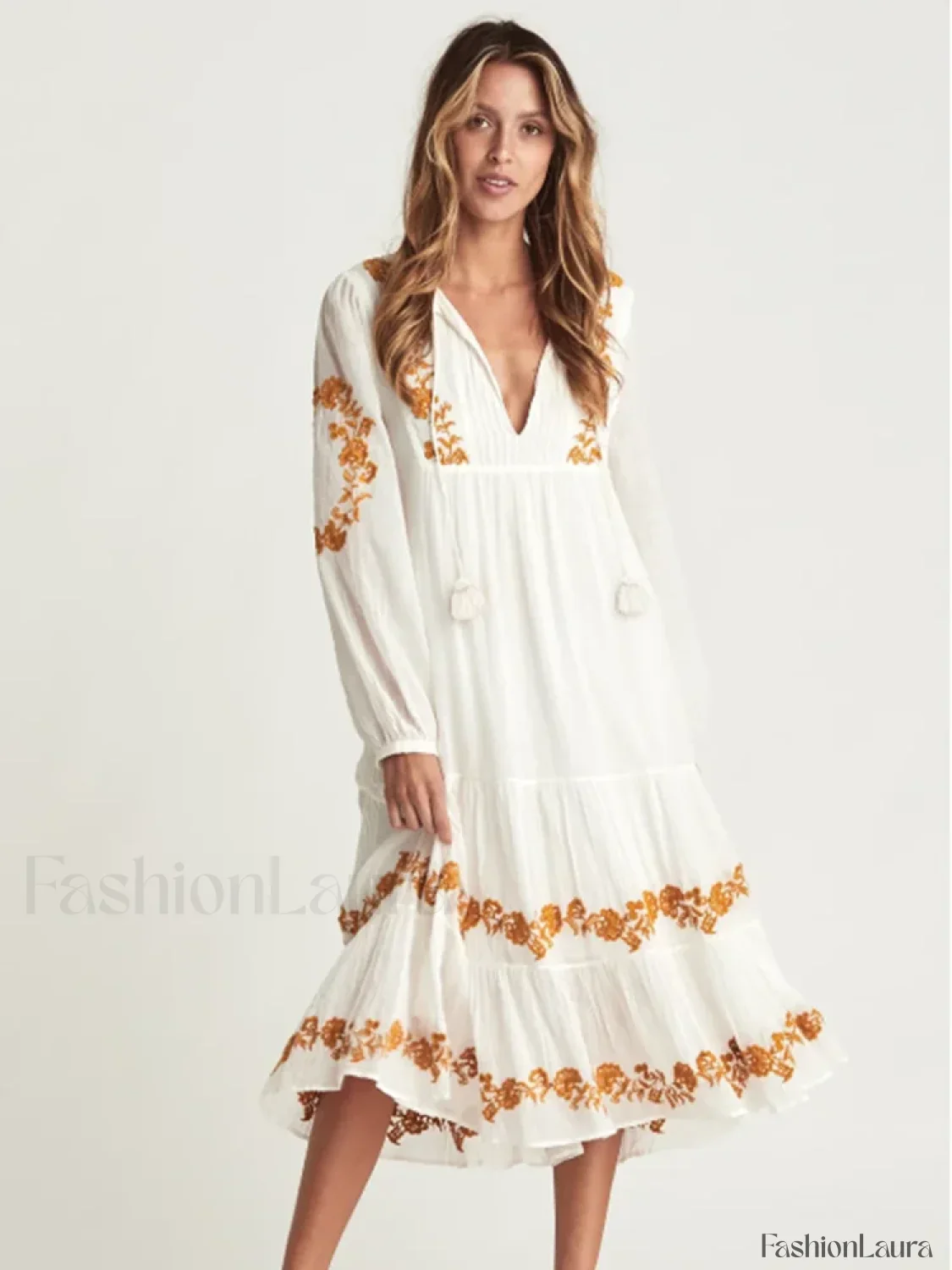 Lace-Up Mini Boho Dress - Image 15