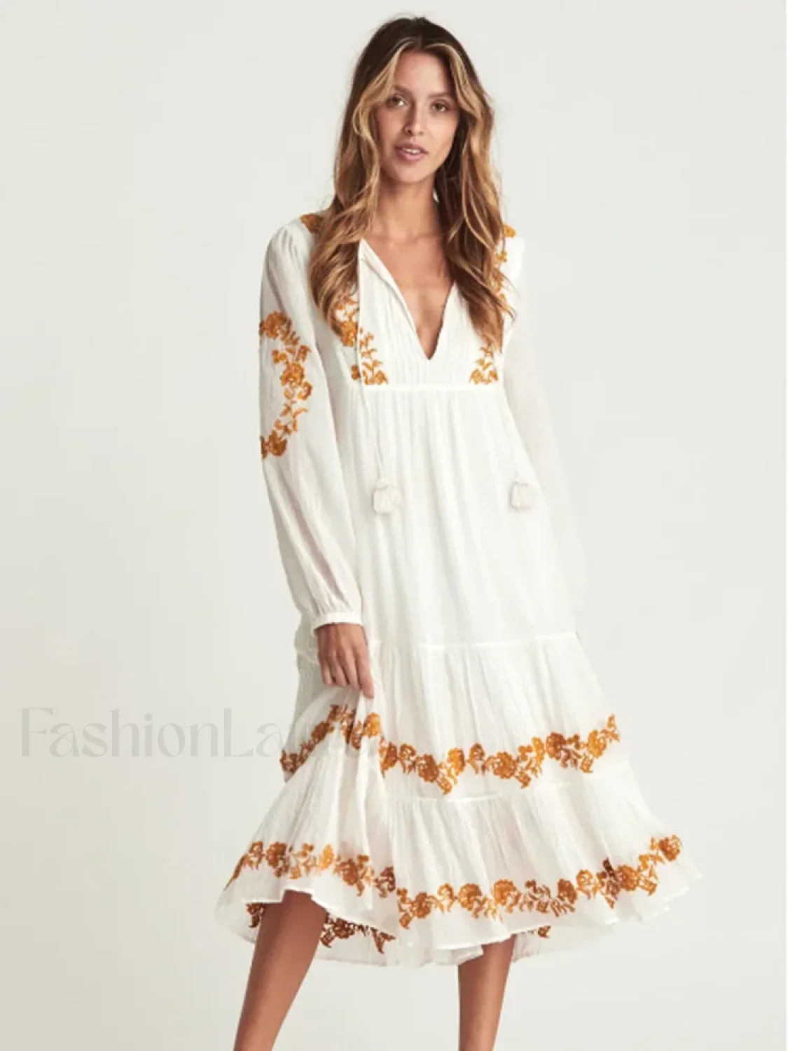 Lace-Up Mini Boho Dress - Image 4
