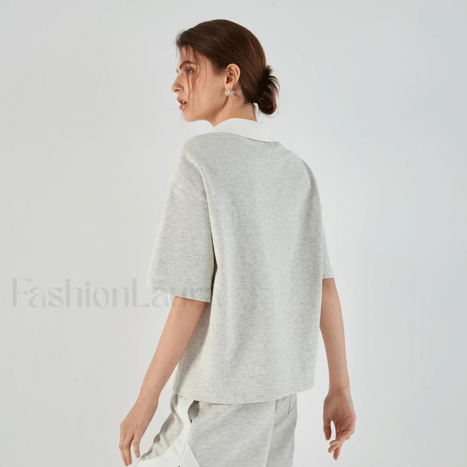 Lapel Combed Cotton Casual T-Shirt - Image 4