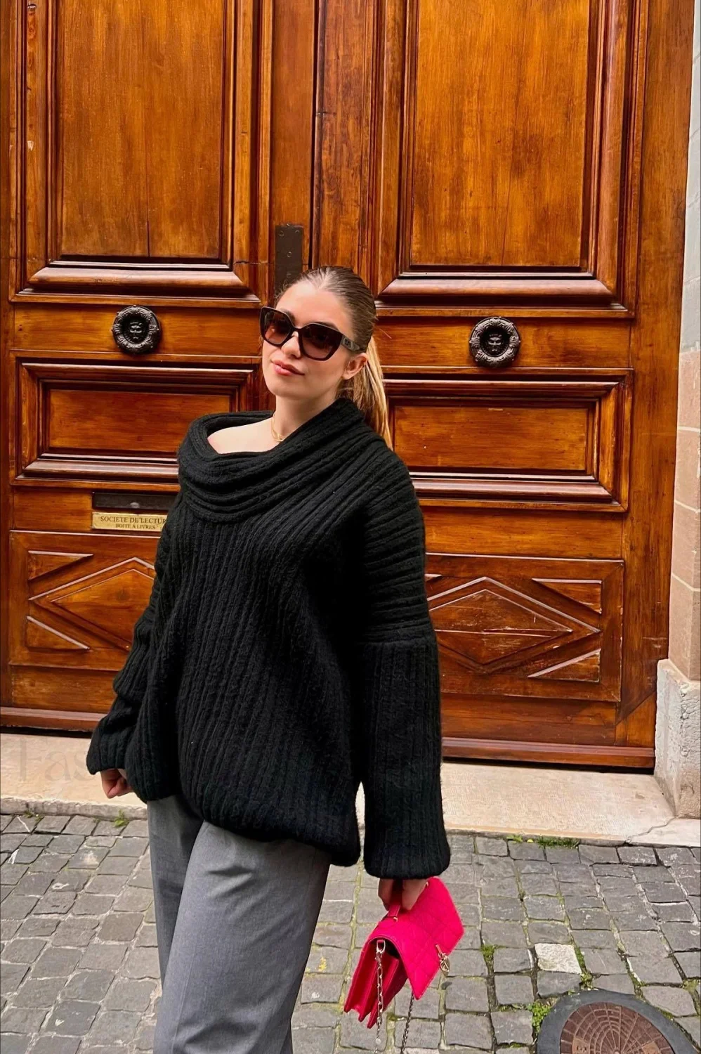 Lazy Chic Off-Shoulder Knit Sweater - Image 29