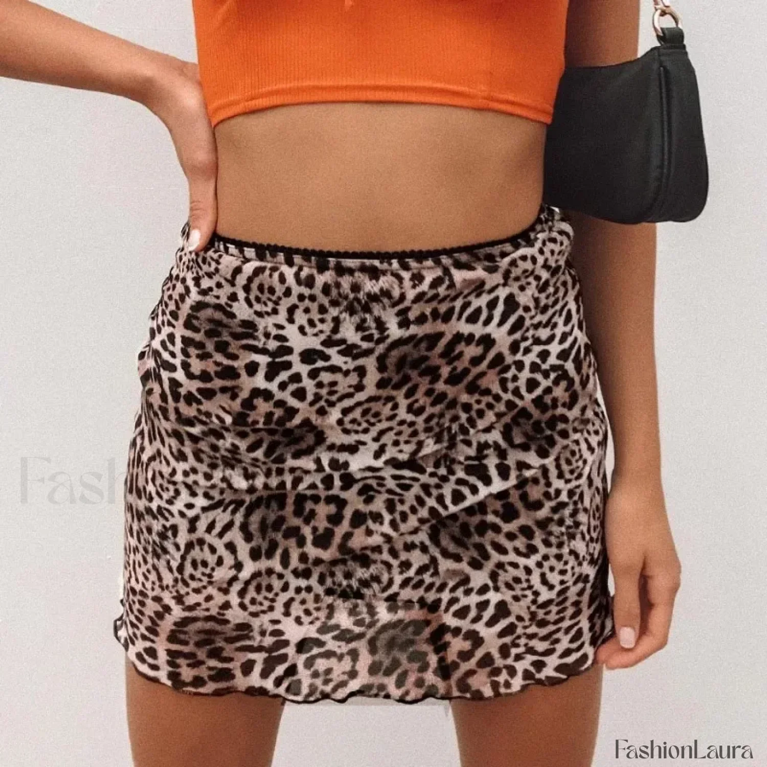 Leopard Printed Vintage Wrap Skirt - Image 8