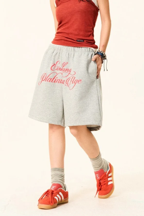 Letter Print Loose Fit Casual Shorts - Image 9
