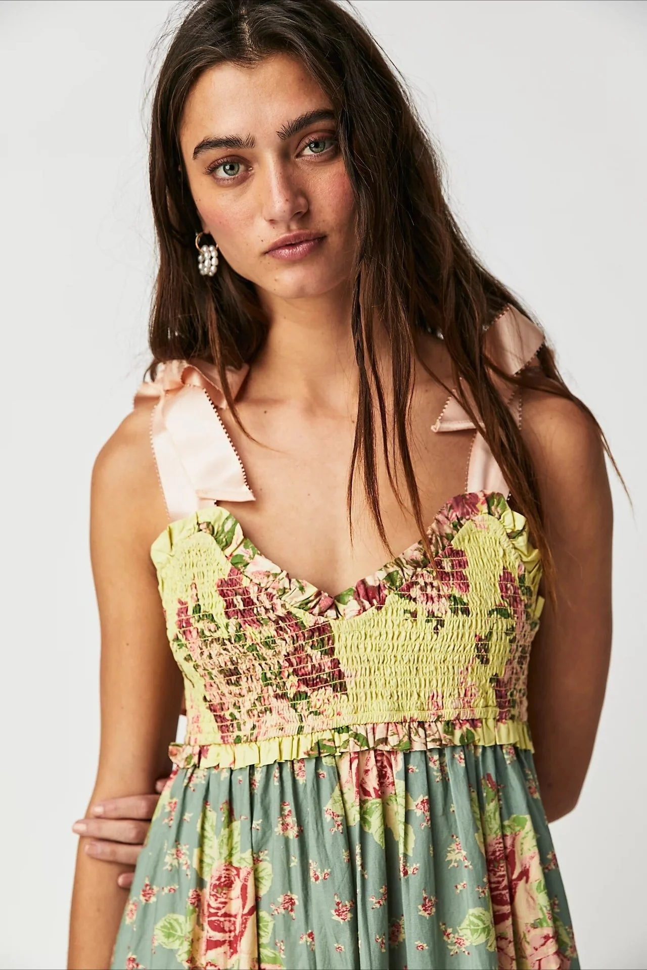 Light Tone Printed Patchwork Maxi Boho Dress - Image 7