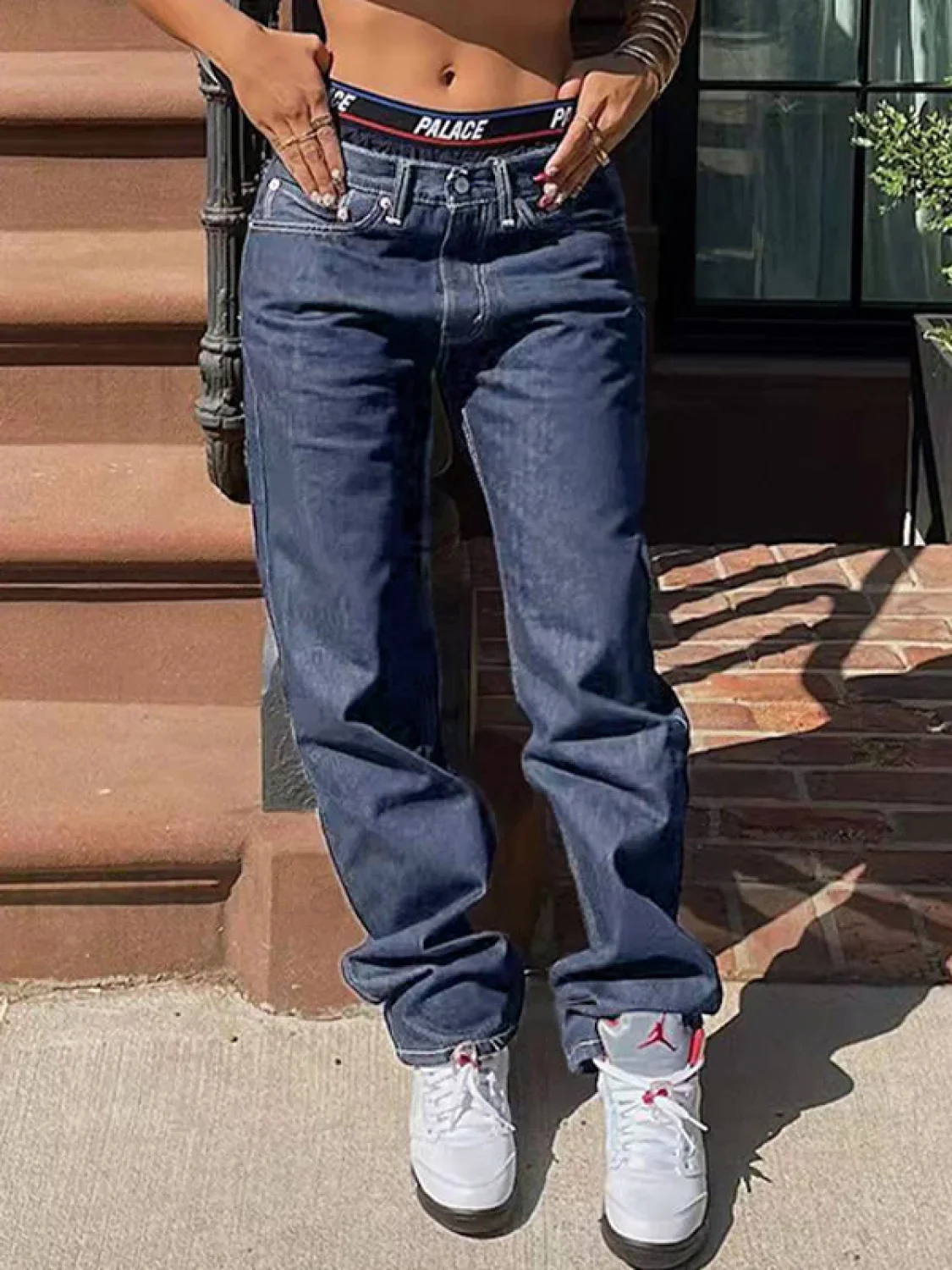 Light Wash Denim Boyfriend Jeans - Image 12