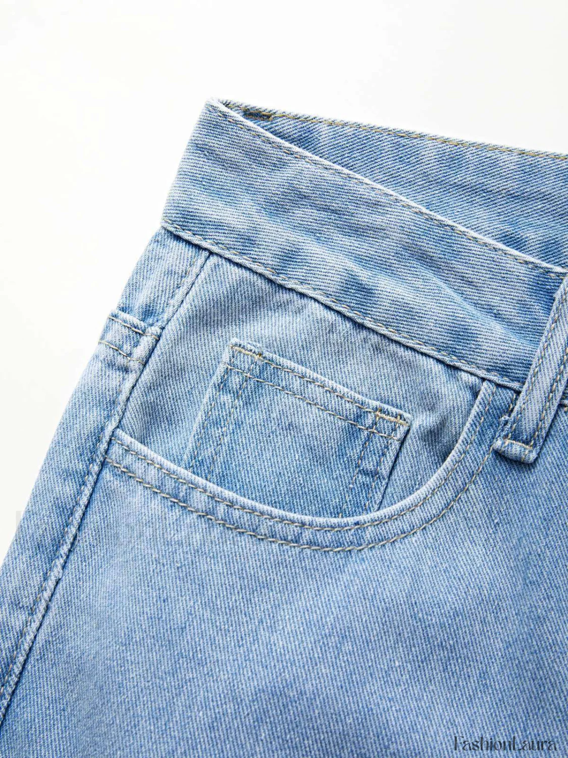 Light Wash Denim Boyfriend Jeans - Image 41