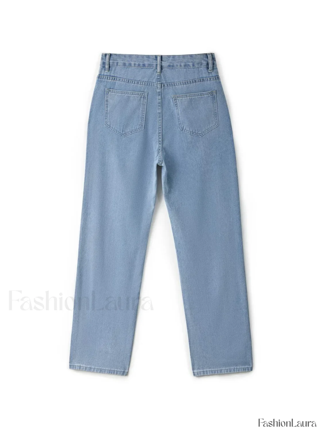 Light Wash Denim Boyfriend Jeans - Image 42