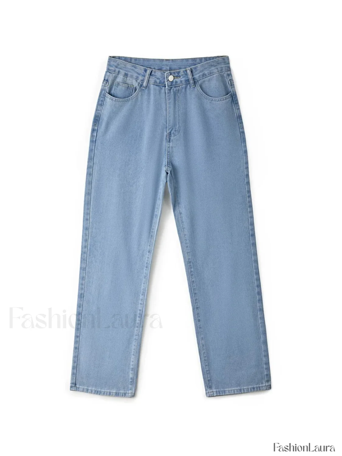 Light Wash Denim Boyfriend Jeans - Image 43