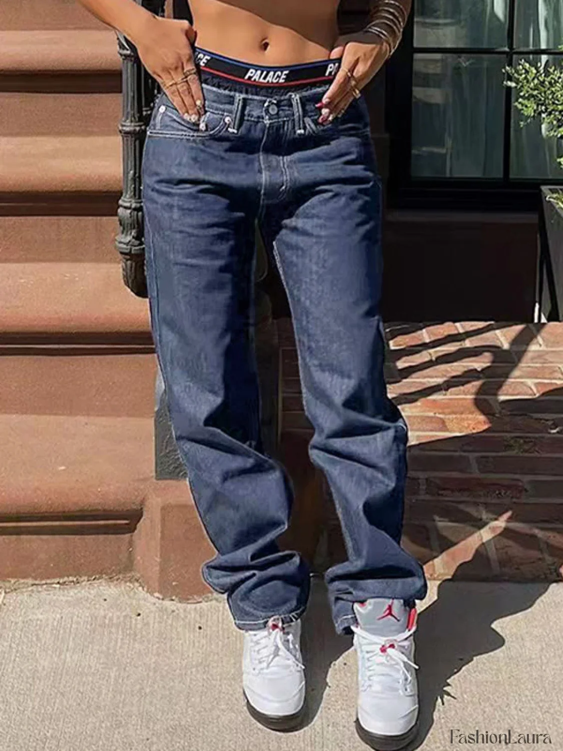Light Wash Denim Boyfriend Jeans - Image 46