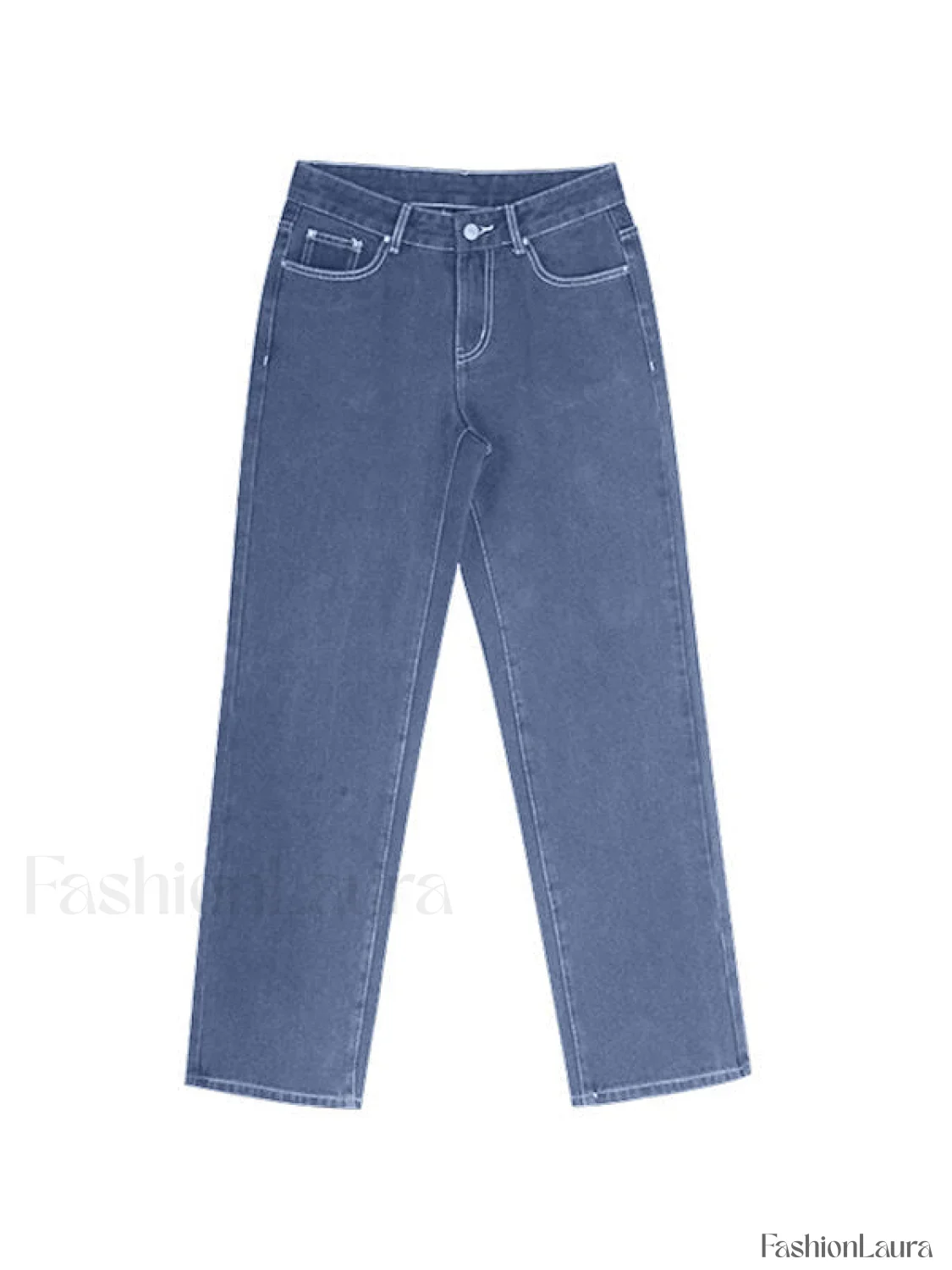 Light Wash Denim Boyfriend Jeans - Image 47