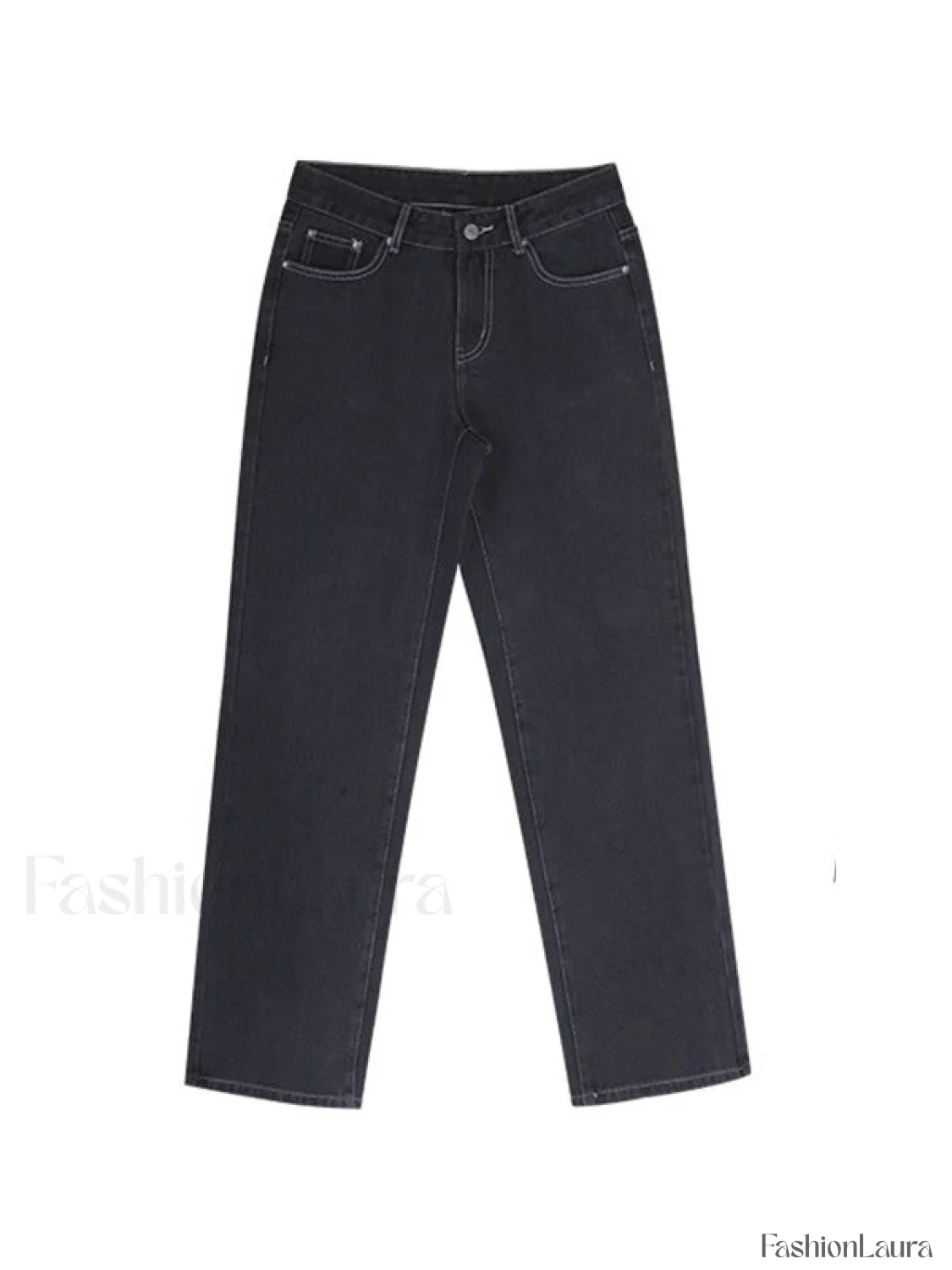 Light Wash Denim Boyfriend Jeans - Image 49