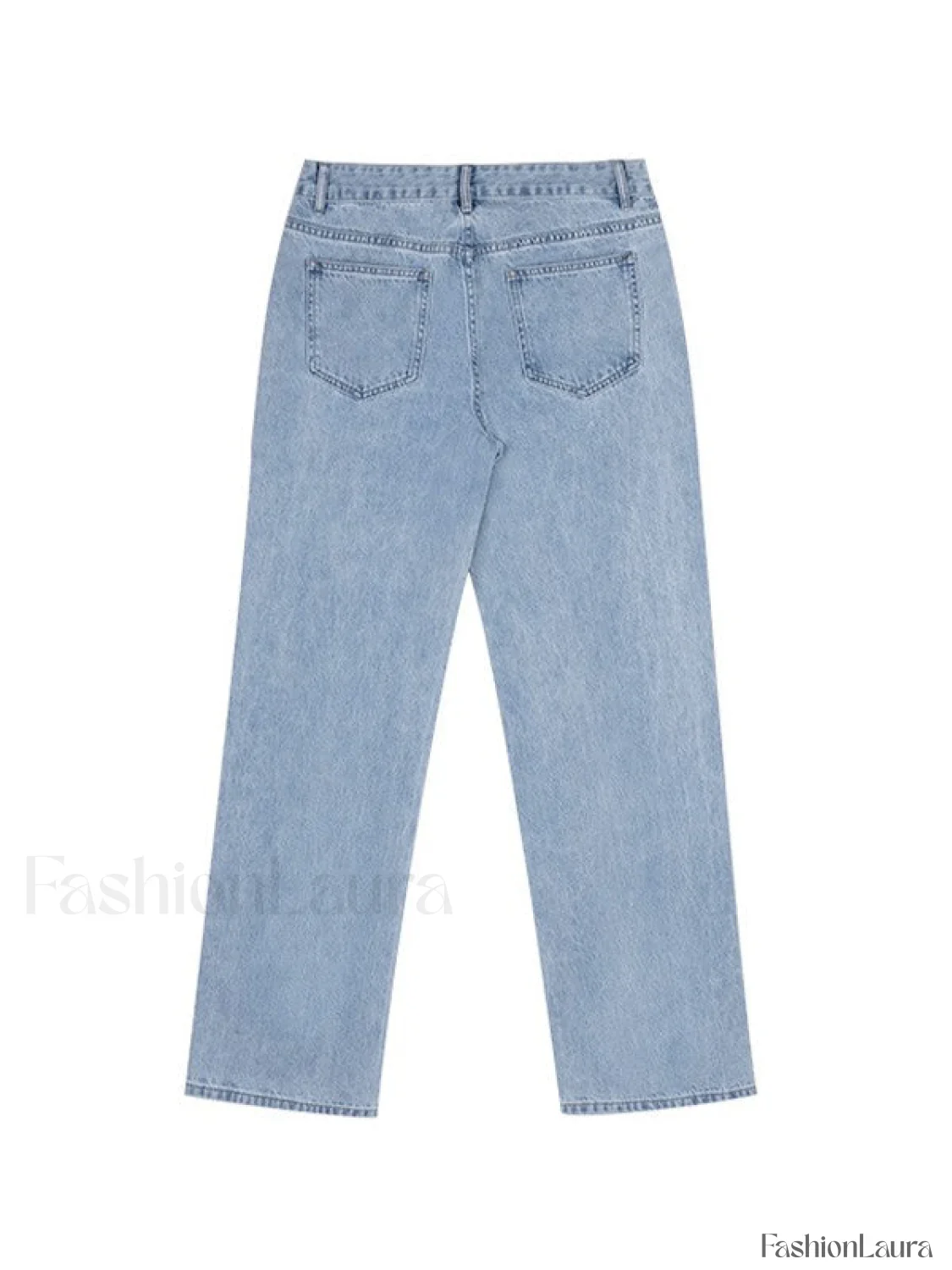 Light Wash Denim Boyfriend Jeans - Image 54