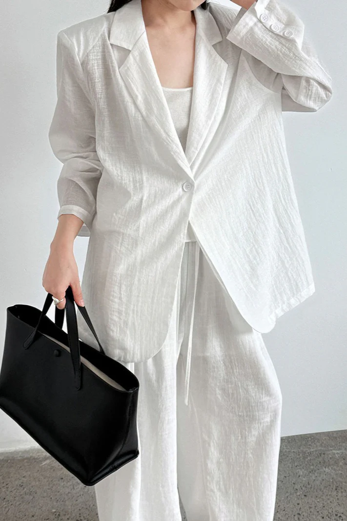 Lightweight Linen-Look Blazer - Image 2