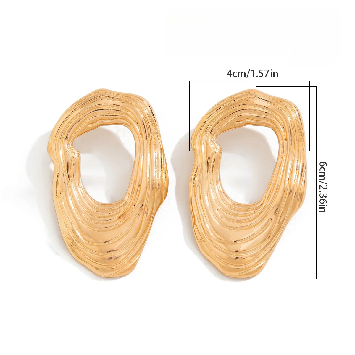Liquid Irregular Ruched Flower Earrings - Image 4