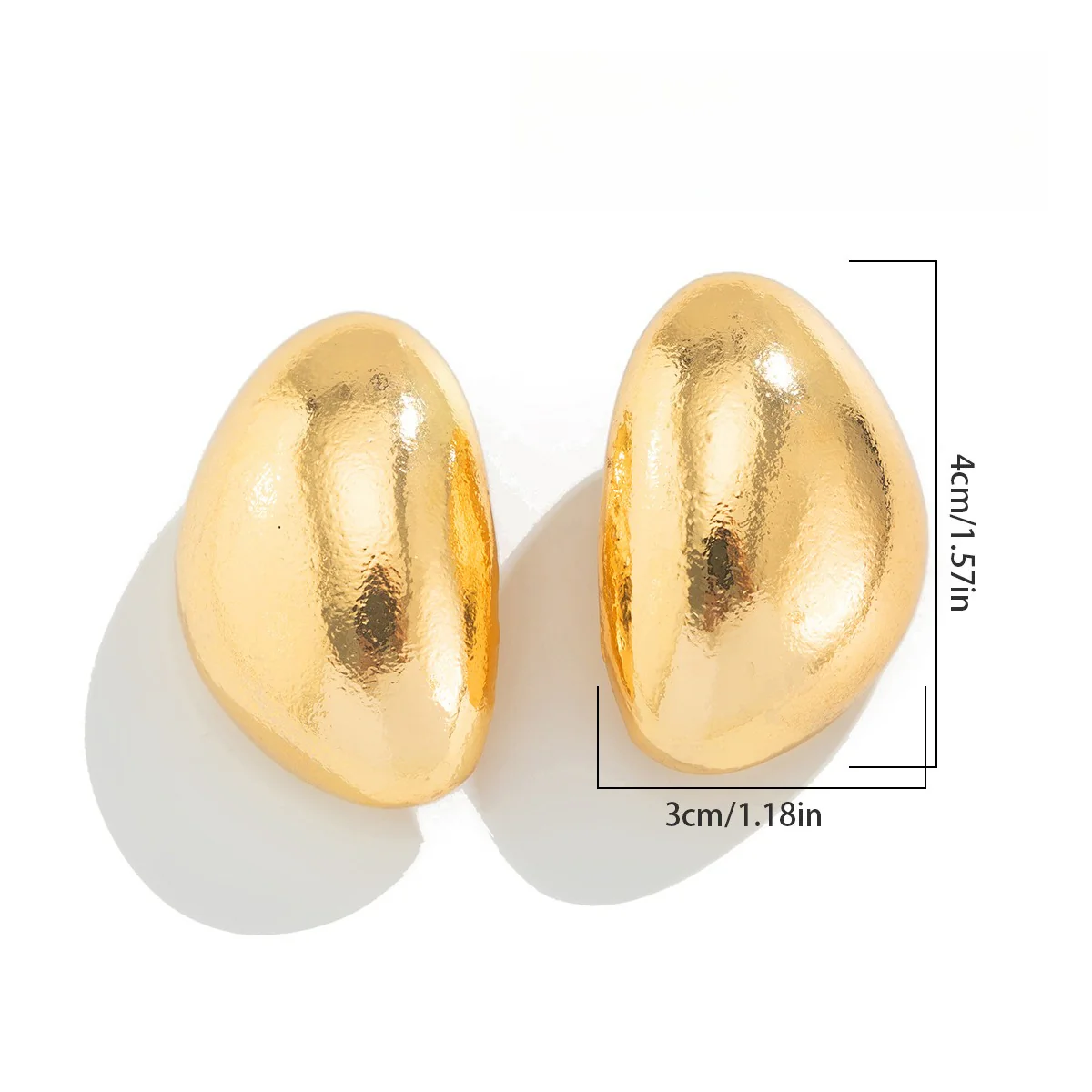 Liquid Irregular Ruched Round Earrings - Image 5