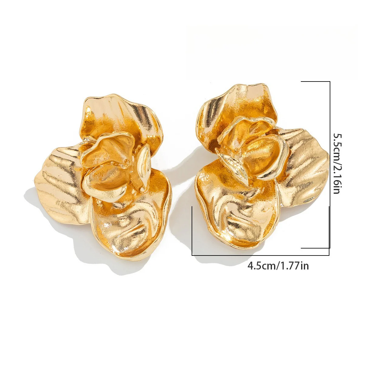 Liquid Irregular Ruched Round Earrings - Image 9