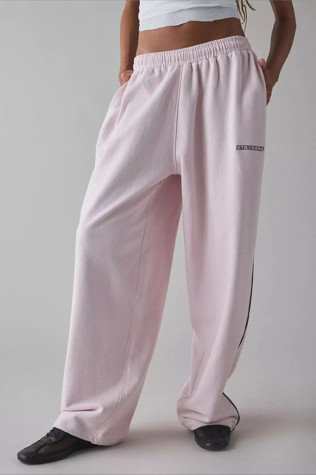 Long Embroidered Relaxed Knit Pants - Image 2