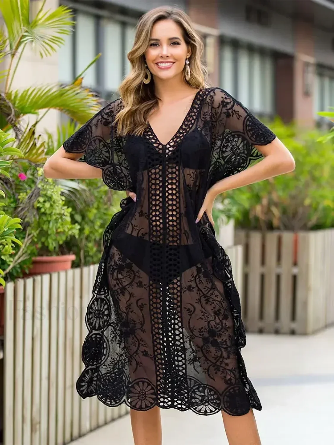 Long Lace Plus Size Cover Up - Image 6