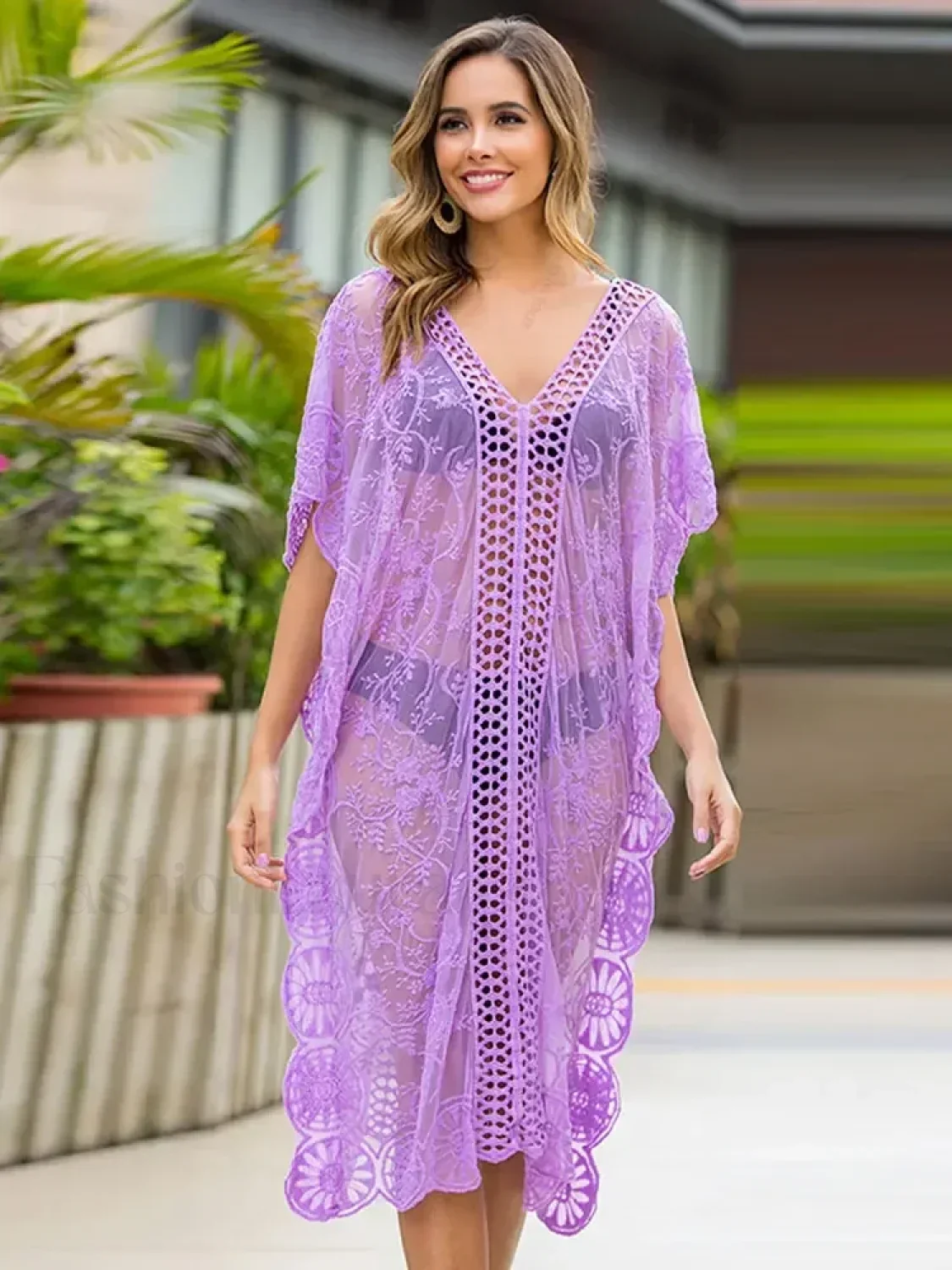 Long Lace Plus Size Cover Up - Image 7