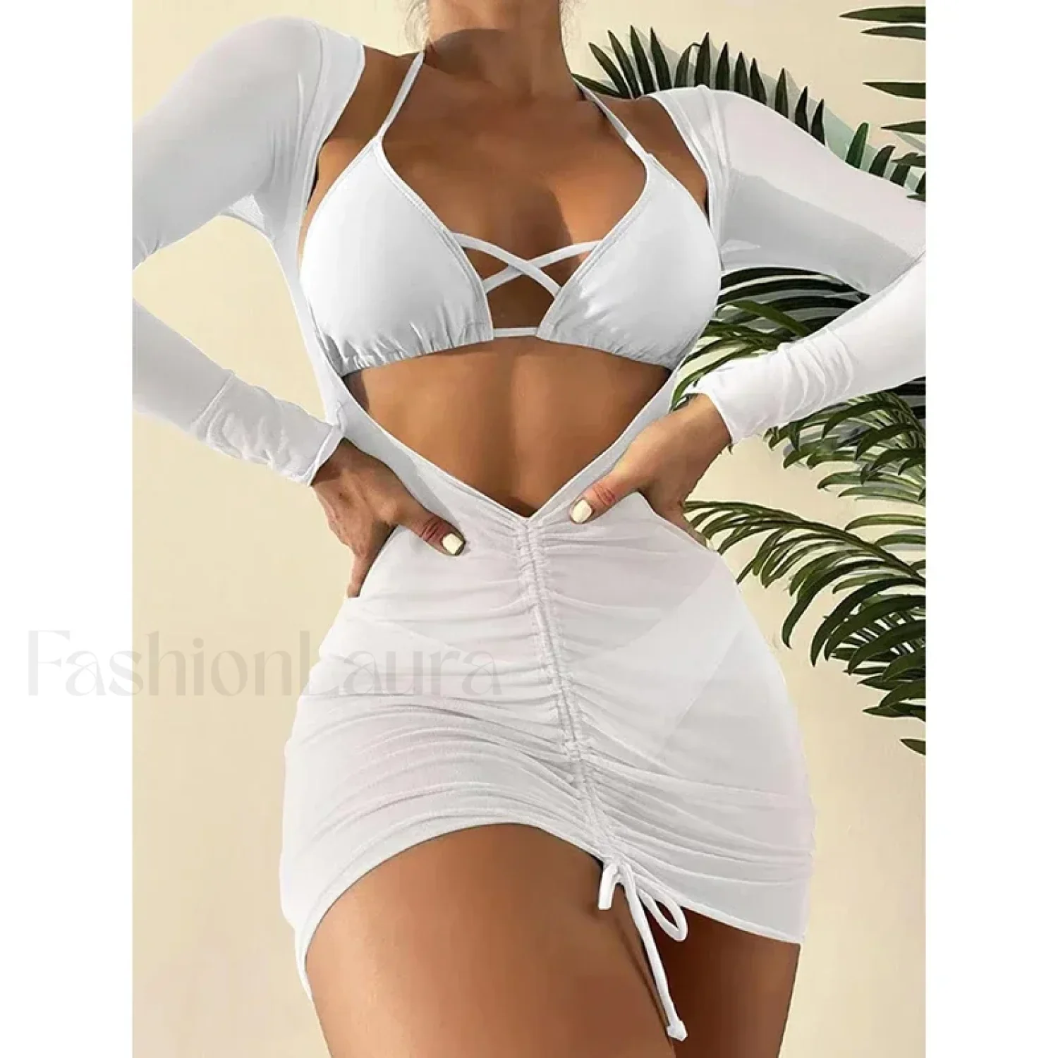 Long Sleeve Drawstring Three Piece Set - Image 8