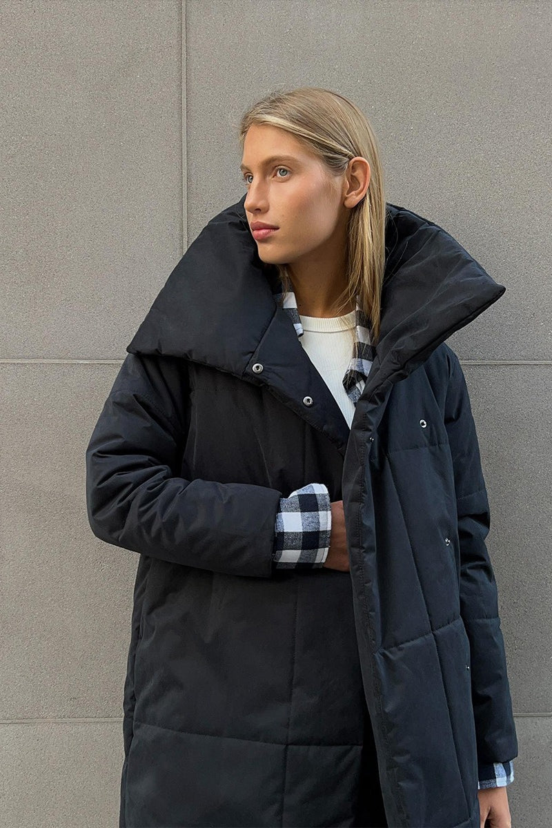 Long Stand Collar Puffer Jacket - Image 21