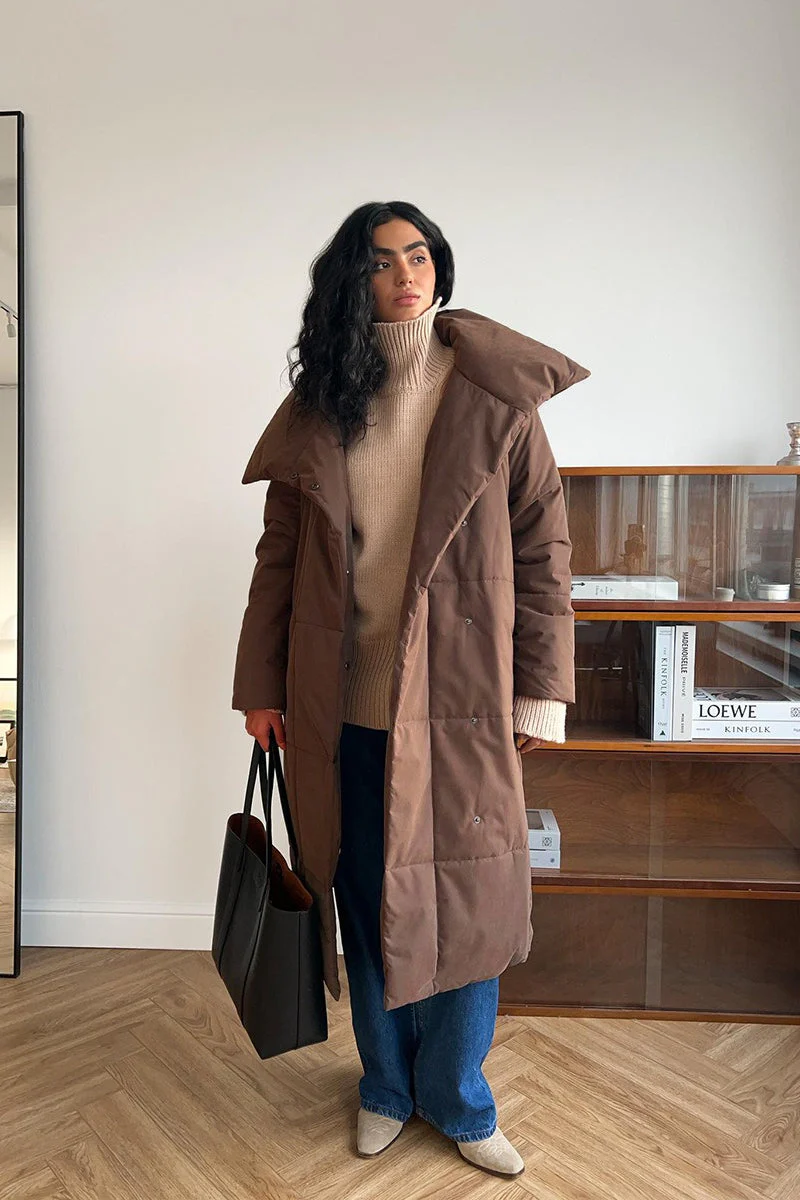 Long Stand Collar Puffer Jacket - Image 4