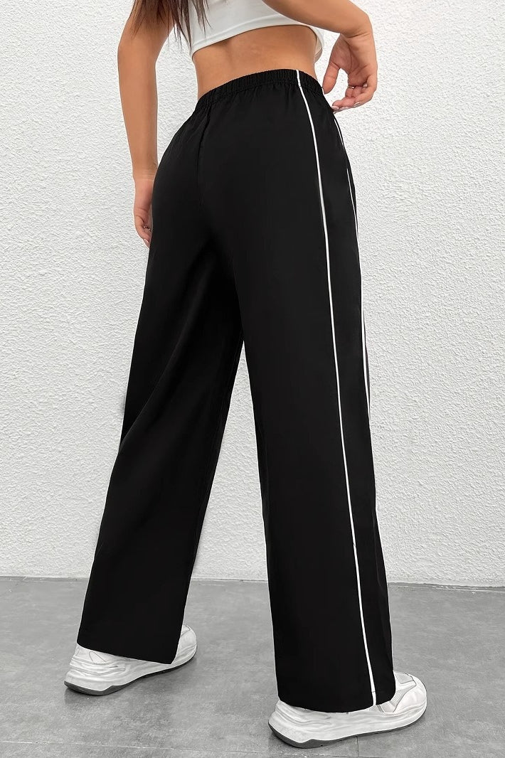 Loose Black Sport Knit Pants - Image 3