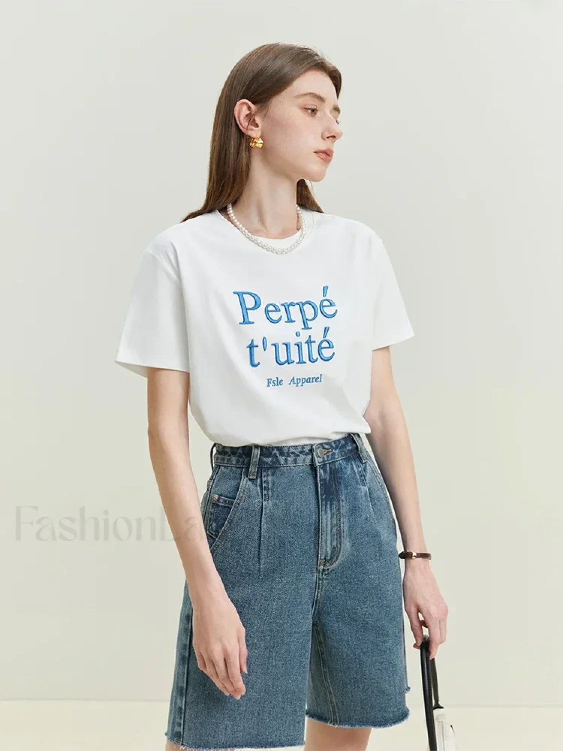 Loose Cool Letter Embroidery T-Shirt